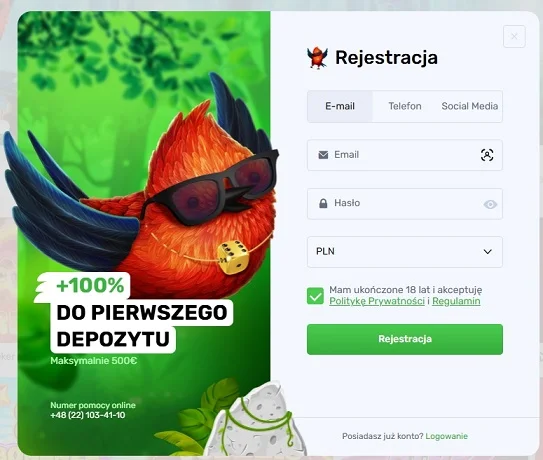 lucky bird casino Rejestracja