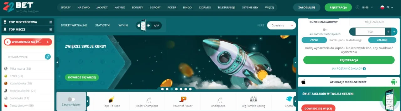 22Bet-Casino z jeton